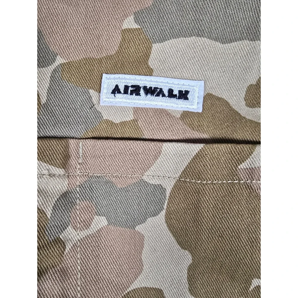 Airwalk Kids Khaki‎ Camo Hooded Button Up Shirt Style Jacket Size 14